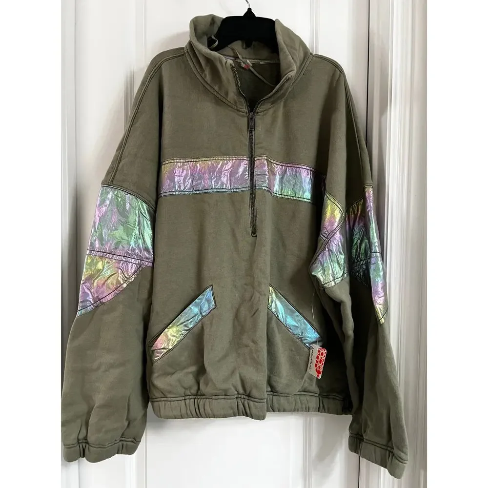 NWT Free People FP Movement Away We Go Half Zip Size M